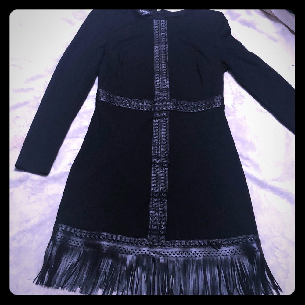 Bebe Fringed Black dress